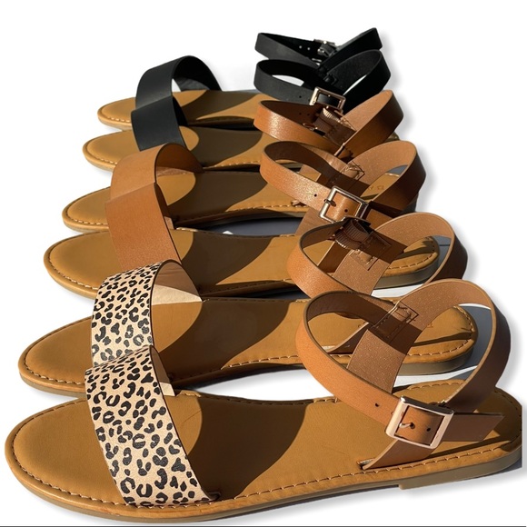 Cheetah Print Strappy Flat Sandals - Picture 7 of 9